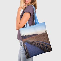 Сумка-шопер Камышовые плавни на Финском заливе, цвет: 3D-принт — фото 2