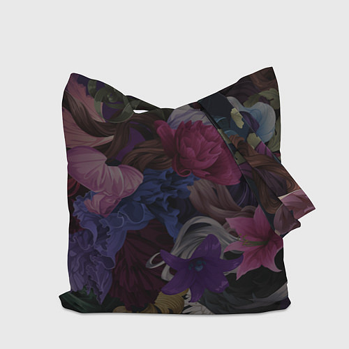 Сумка-шоппер Дед мороз в цветах / 3D-принт – фото 2