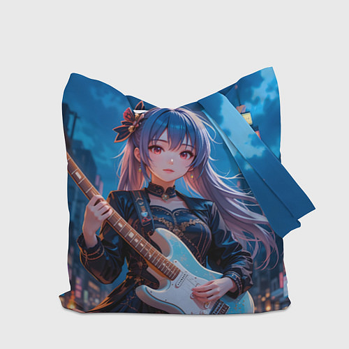 Сумка-шоппер Аниме девочка с электрогитарой / 3D-принт – фото 2