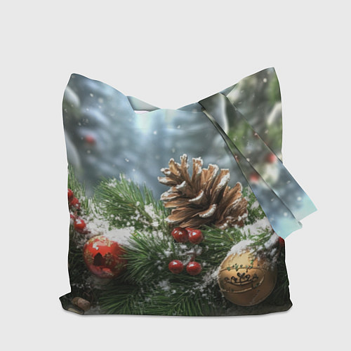Сумка-шоппер Новогодние украшения не елке / 3D-принт – фото 2
