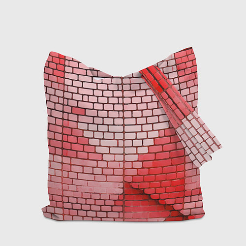 Сумка-шоппер Красные кирпичики / 3D-принт – фото 2