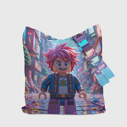 Сумка-шоппер Роблокс с розовыми волосами / 3D-принт – фото 2