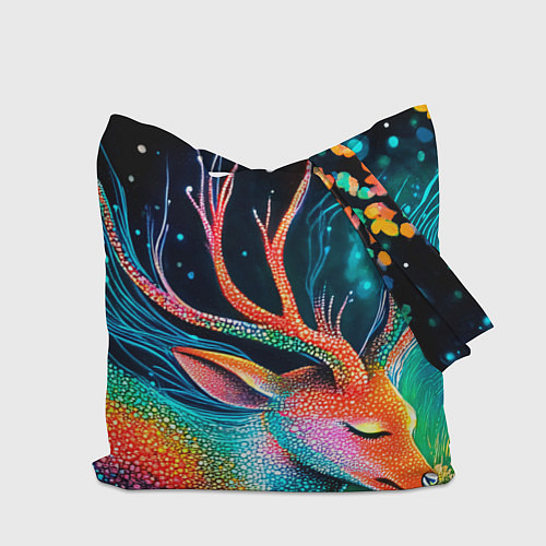 Сумка-шоппер Сказочный олень в лесу - нейросеть / 3D-принт – фото 2