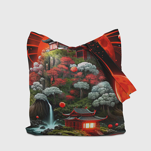 Сумка-шоппер Японская гора природа / 3D-принт – фото 2