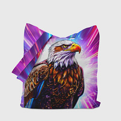 Сумка-шопер Орел в неоновых огнях, цвет: 3D-принт