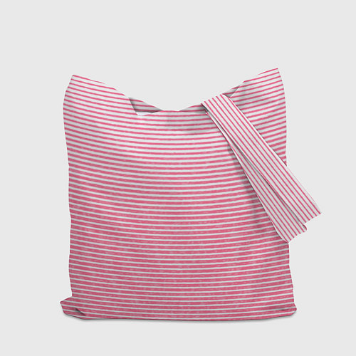 Сумка-шоппер Полосатый розовый текстурный / 3D-принт – фото 2
