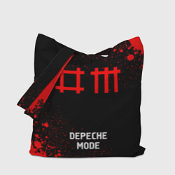 Сумка-шопер Depeche Mode - red gradient по-центру, цвет: 3D-принт