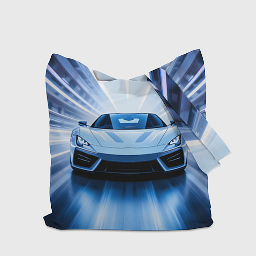 Сумка-шоппер Спорткар на скорости / 3D-принт – фото 2