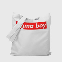 Сумка-шоппер A real sigma boy merch meme надпись из песни в тик