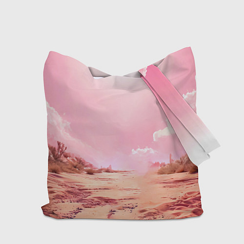 Сумка-шоппер Верблюд в розовой пустыне / 3D-принт – фото 2