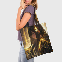 Сумка-шопер Грустная девушка воин, цвет: 3D-принт — фото 2