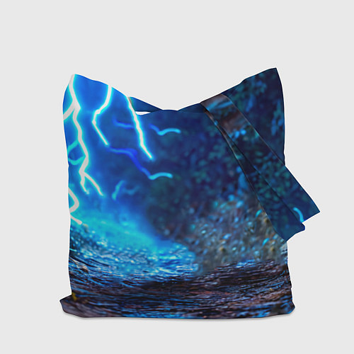 Сумка-шоппер Бегемот в разрядах молний / 3D-принт – фото 2