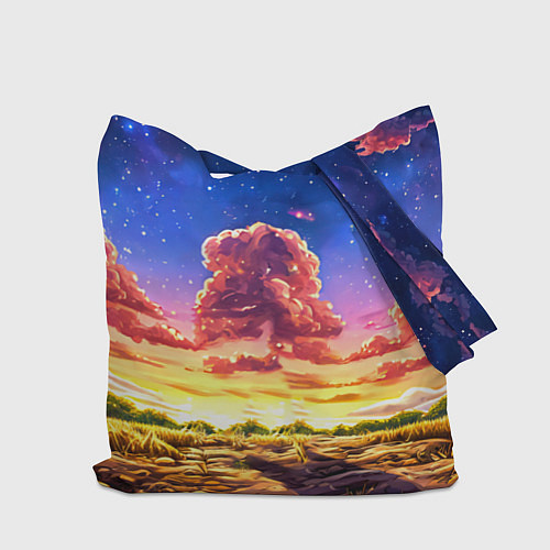 Сумка-шоппер Буйвол в звездной ночи / 3D-принт – фото 2