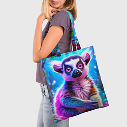 Сумка-шопер Лемур в сказочном лесу, цвет: 3D-принт — фото 2