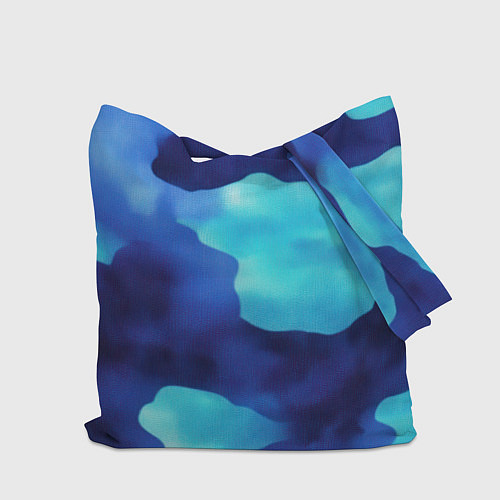 Сумка-шоппер Камуфляж в синих оттенках / 3D-принт – фото 2