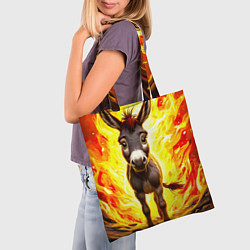 Сумка-шопер Ослик в огне, цвет: 3D-принт — фото 2