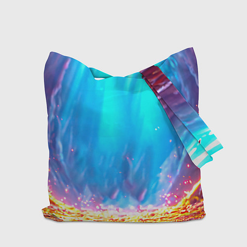 Сумка-шоппер Лама в неоновых лучах / 3D-принт – фото 2