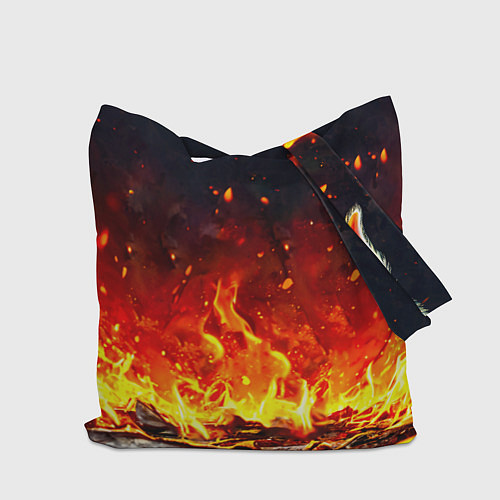 Сумка-шоппер Свинка в огне / 3D-принт – фото 2