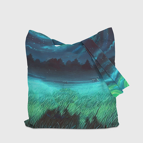 Сумка-шоппер Рик и Морти на поляне - нейроарт / 3D-принт – фото 2