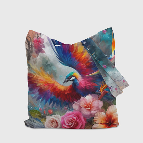 Сумка-шоппер Тропическая птица / 3D-принт – фото 2