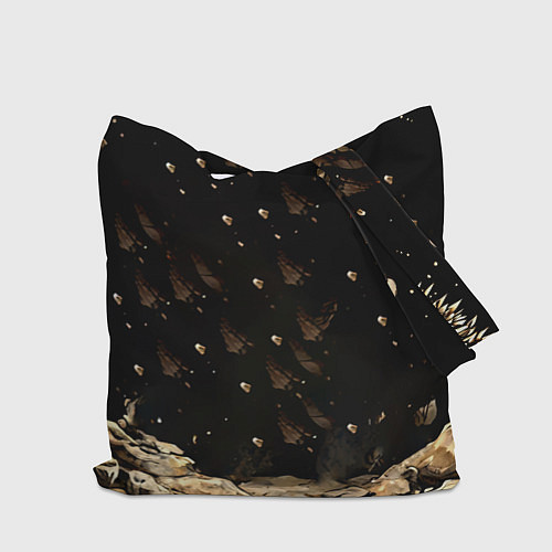 Сумка-шоппер Ёжик на черном / 3D-принт – фото 2