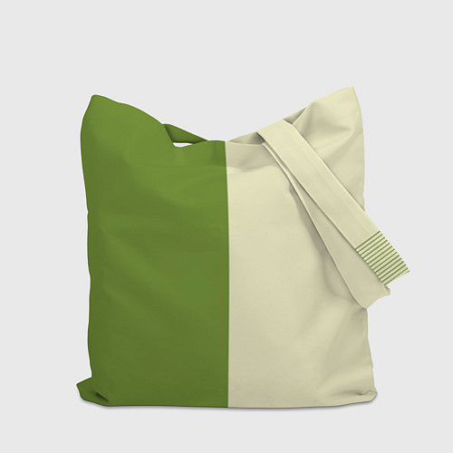 Сумка-шоппер Полосы и лепестки на зеленом / 3D-принт – фото 2