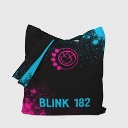 Сумка-шопер Blink 182 - neon gradient по-центру, цвет: 3D-принт