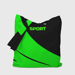 Сумка-шопер Sport чёрно-зелёный, цвет: 3D-принт
