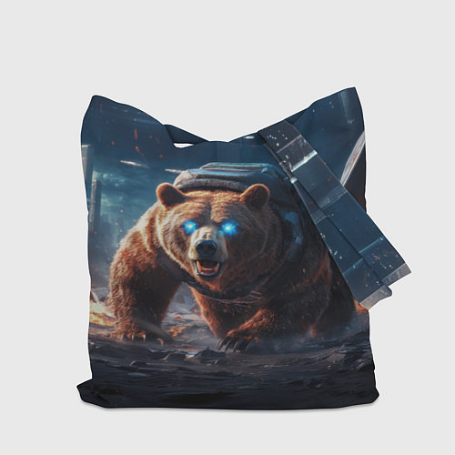 Сумка-шоппер Русский медведь-победитель / 3D-принт – фото 2