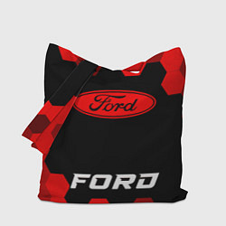 Сумка-шопер Ford - red gradient по-центру, цвет: 3D-принт