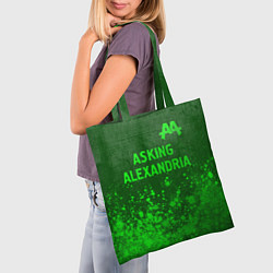 Сумка-шопер Asking Alexandria - green gradient посередине, цвет: 3D-принт — фото 2
