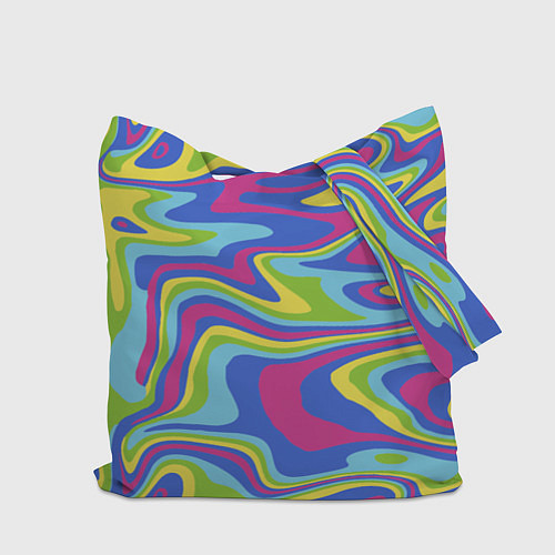 Сумка-шоппер Разноцветная абстракция волны / 3D-принт – фото 2
