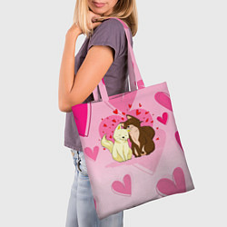 Сумка-шопер Любовь мурчащая, цвет: 3D-принт — фото 2