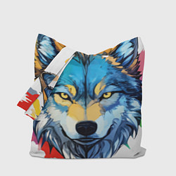 Сумка-шопер Волк яркий арт, цвет: 3D-принт