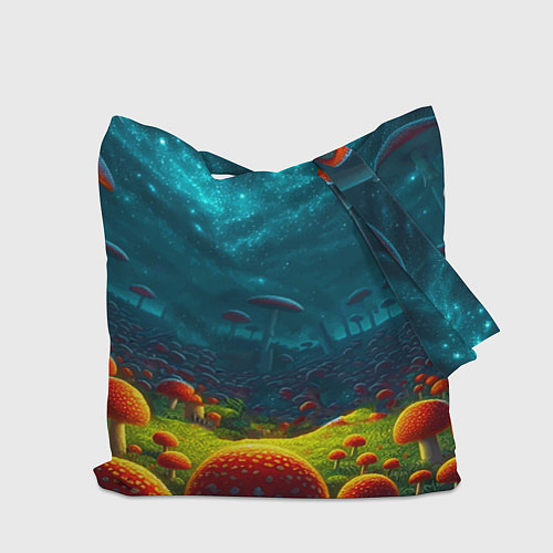 Сумка-шоппер Rick and Morty on the fly agaric planet / 3D-принт – фото 2