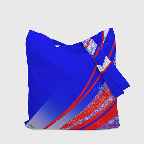 Сумка-шоппер Герб России на фоне цветов флага государства / 3D-принт – фото 2