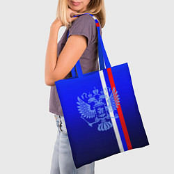 Сумка-шопер Герб России и флаг полосой, цвет: 3D-принт — фото 2