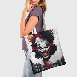 Сумка-шопер Голова Джокера бело-черный стиль, цвет: 3D-принт — фото 2
