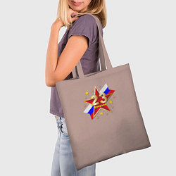Сумка-шопер Звезда на фоне флага России, цвет: 3D-принт — фото 2
