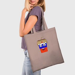 Сумка-шопер Стаканчик с мордочкой, цвет: 3D-принт — фото 2