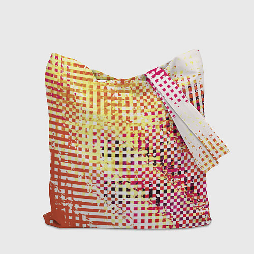 Сумка-шоппер Абстракция жёлтый с оранжевым / 3D-принт – фото 2