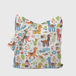 Сумка-шоппер Ламы паттерн