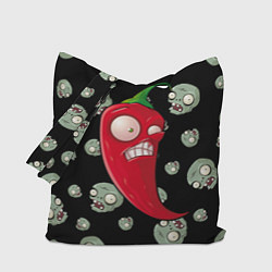 Сумка-шопер Перчик из игры растения против зомби, цвет: 3D-принт