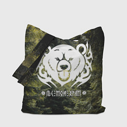 Сумка-шопер Лес мой храм - дух леса медведь Велес, цвет: 3D-принт