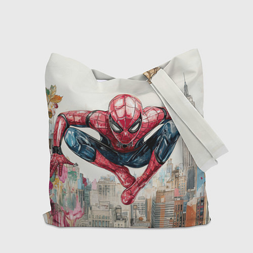 Сумка-шоппер Человек паук паркур / 3D-принт – фото 2