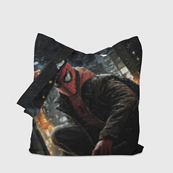 Сумка-шопер Человек-паук и поздняя ночь, цвет: 3D-принт