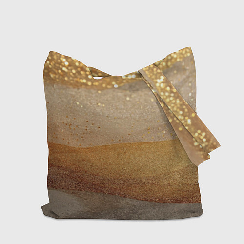 Сумка-шоппер Бежевые блестяшки текстура / 3D-принт – фото 2