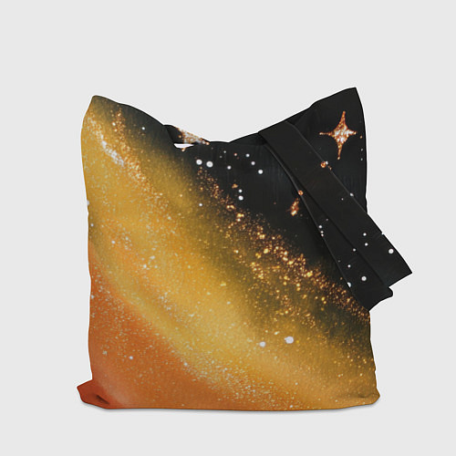 Сумка-шоппер Черно-оранжевая блестящая текстура / 3D-принт – фото 2