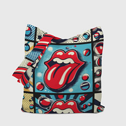 Сумка-шоппер Rolling Stones logo - pop art