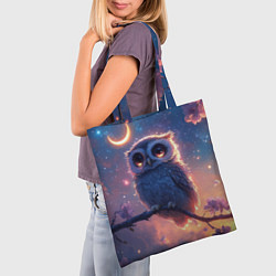 Сумка-шопер Совушка и полумесяц, цвет: 3D-принт — фото 2